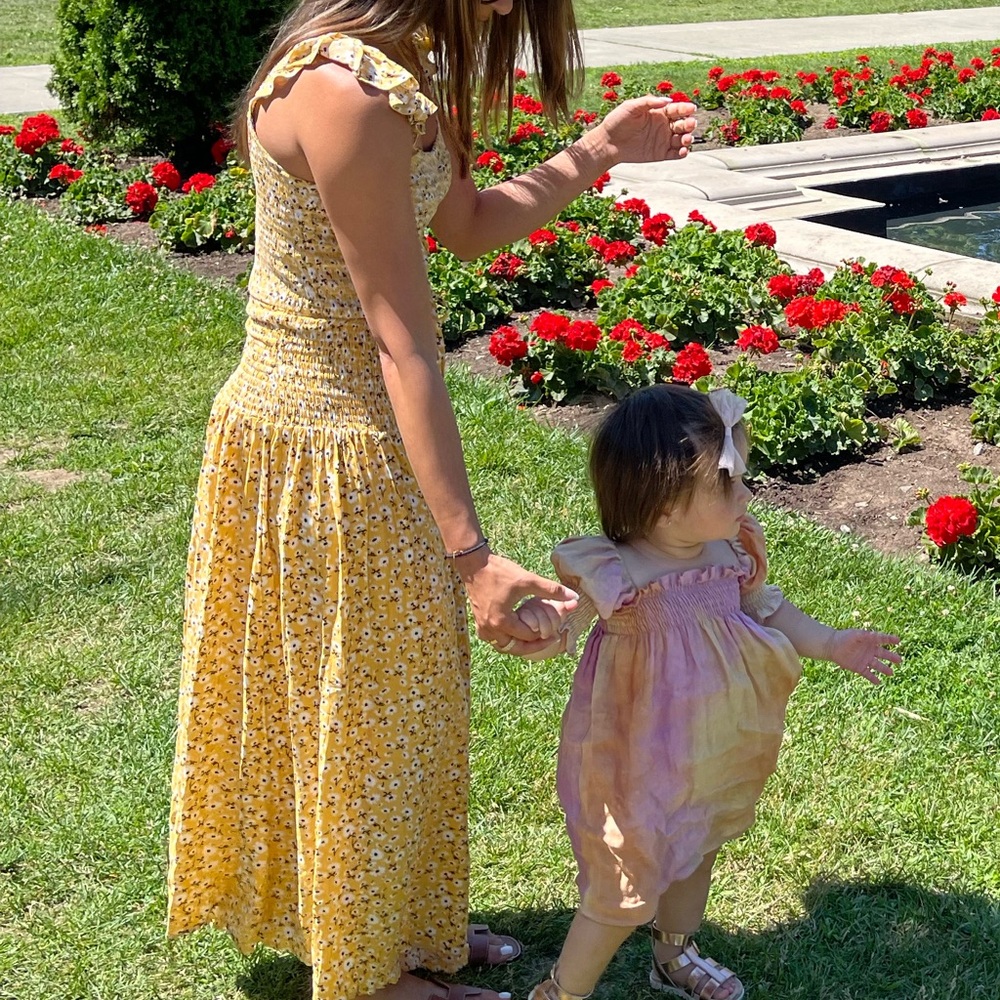 Yellow Floral Top & Skirt Set